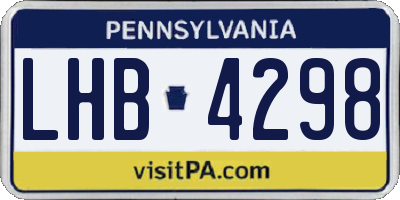 PA license plate LHB4298