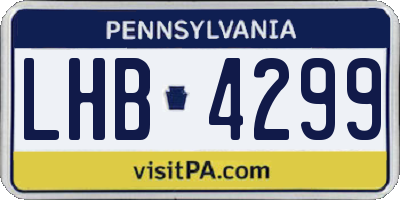 PA license plate LHB4299