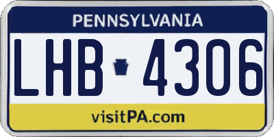 PA license plate LHB4306
