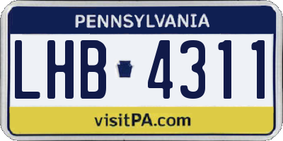 PA license plate LHB4311