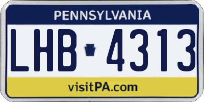PA license plate LHB4313