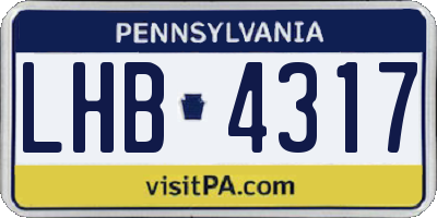 PA license plate LHB4317