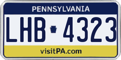 PA license plate LHB4323