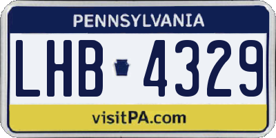 PA license plate LHB4329