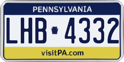 PA license plate LHB4332