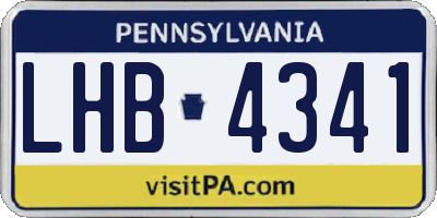PA license plate LHB4341