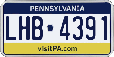 PA license plate LHB4391