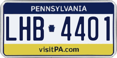 PA license plate LHB4401