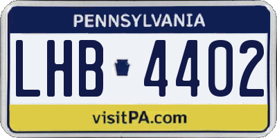 PA license plate LHB4402