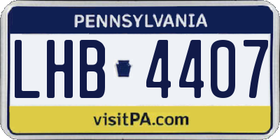 PA license plate LHB4407