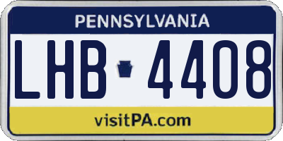 PA license plate LHB4408