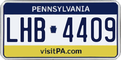 PA license plate LHB4409