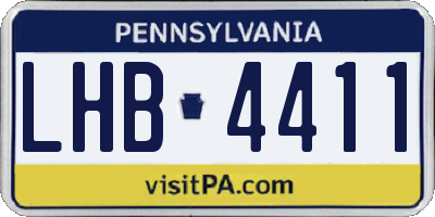 PA license plate LHB4411