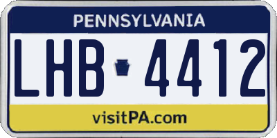 PA license plate LHB4412