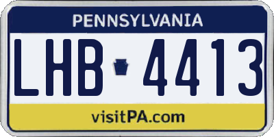 PA license plate LHB4413