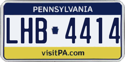 PA license plate LHB4414