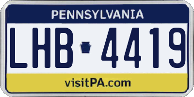 PA license plate LHB4419