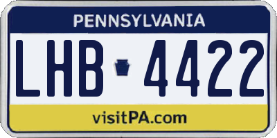 PA license plate LHB4422