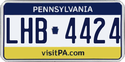 PA license plate LHB4424