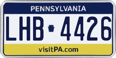 PA license plate LHB4426