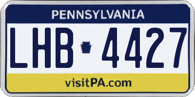 PA license plate LHB4427
