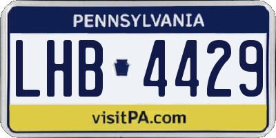 PA license plate LHB4429