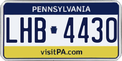 PA license plate LHB4430