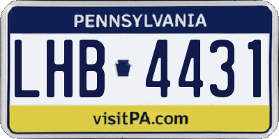 PA license plate LHB4431