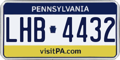 PA license plate LHB4432