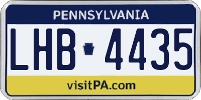 PA license plate LHB4435