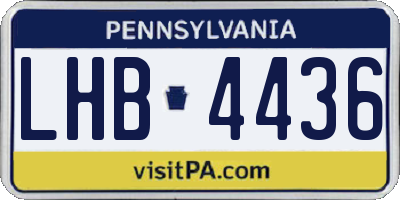 PA license plate LHB4436