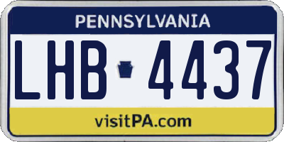 PA license plate LHB4437