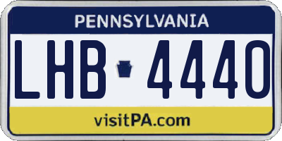 PA license plate LHB4440