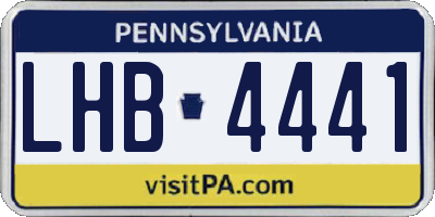 PA license plate LHB4441