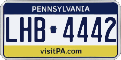 PA license plate LHB4442