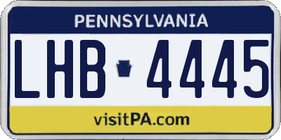 PA license plate LHB4445