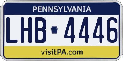 PA license plate LHB4446