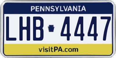 PA license plate LHB4447