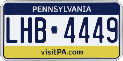 PA license plate LHB4449