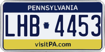 PA license plate LHB4453