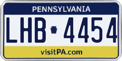 PA license plate LHB4454