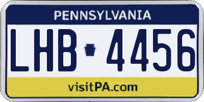 PA license plate LHB4456