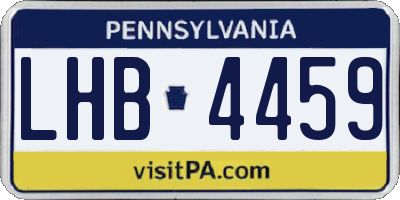 PA license plate LHB4459