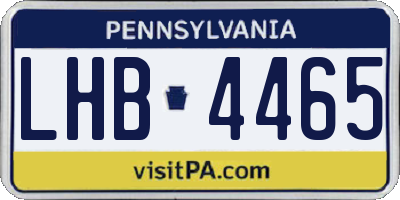PA license plate LHB4465