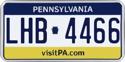 PA license plate LHB4466