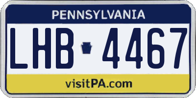 PA license plate LHB4467