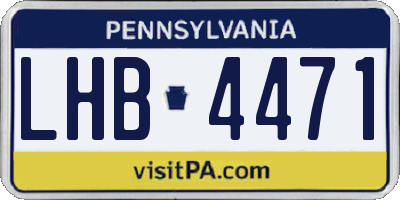 PA license plate LHB4471