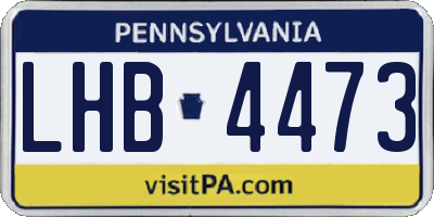 PA license plate LHB4473