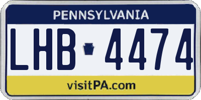 PA license plate LHB4474