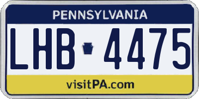 PA license plate LHB4475